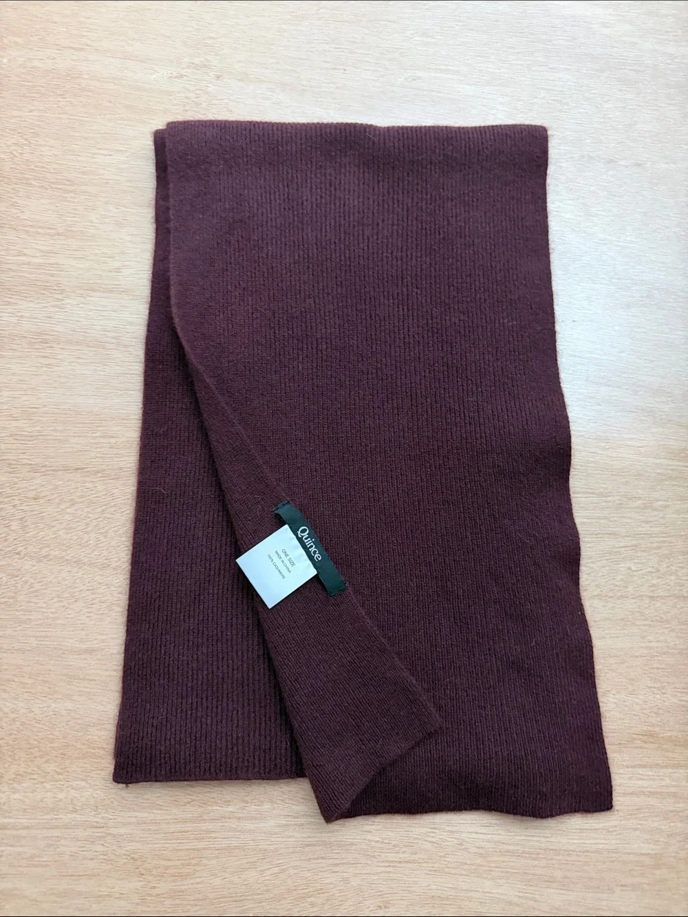 Quince 100% Mongolian Cashmere Scarf 10” x 70” | Rich Burgundy | Unisex